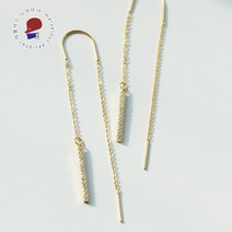 마블러스 단독제작 사각 큐빅 체인 막대 패션 귀걸이