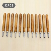 목공끌 우드 카빙 키트 각끌기 접도 나무 조각 치즐 도구 올리브 칼 공예 커터 칼 세트, 12개