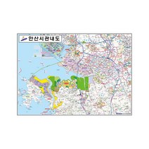 안산 지도 관내도 (코팅 소형 110x79) + 종이지도(택1) 세트, 일반천, 세계지도(종이)
