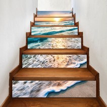 자연 경관 계단 시트지 스티커 이동식 방수 3D 홈 인테리어 아트 장식, 18x100cmx13pcs, LT6-64