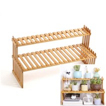 원목화분 정리대 거치대 원목 화분 다이 2단 57CM D