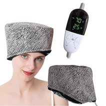 Atdoriat 열 가열 캡 스팀기 헤어 캡 레오파드 헤어 케어 수리 및 트리트먼트 SPA 전기 방수 스팀 캡 가정 및 개인용 (업그레이드 버전), Pink leopard