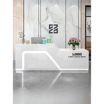 안내 데스크 라이트 레스토랑 매장 입구 계산대 카페, 모두 흰색  왼쪽 높음  120x60x100cm