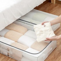 무타공마켓 프리미엄 언더베드리빙박스 냄새안나는 투명 이불정리함, 70L(80X47X18cm)