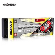 가오능 5200mAh 5500mAh 7.4V 100C 2셀 수퍼슬림 RC 배터리, 5200 2S 5mm XT60