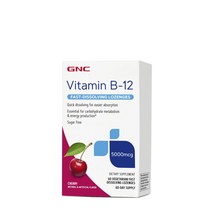 GNC 비타민 B-12 5000mcg 체리 로젠지, 60개입, 1개