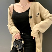 퍼니걸스 5440 데일리 루즈핏 레터링 자수 가디건 여성의류