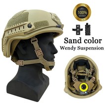 헬멧탄도 ACH 하이 컷 전술 헬멧 PE NIJ IIIA 패스트 웬디의 서스펜션 패드 방탄, 02 Wendy Sand color_01 M