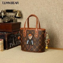 셀린 리얼 고급 소가죽 레더 트리옴페 카바스 캔버스 원통 버킷백000098076