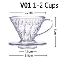 커피드리퍼 커피용품 바리스타 커피 브루잉 용 레진 필터 V01 V02 깔때기 컵 14, V01 Dripper