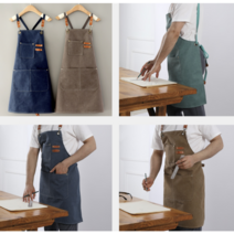 카페 앞치마 작업 공방 목공 바리스타 앞치마, 다크그린