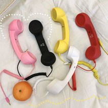 복고풍 스타일 스마트폰 이어폰 전화통화 수신기, (검은색)