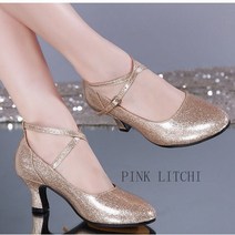 [PINK LITCHI]여성 댄스 슈즈 라틴 댄스화 모던댄스 신발 bb2 zhuo1015, 250, 블랙-5.5CM