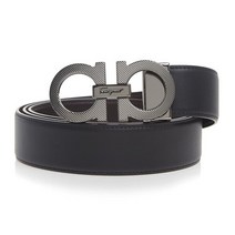 페라가모 더블 간치니 리버시블 컷팅 벨트 67 A163 NERO HICKORY 0725428