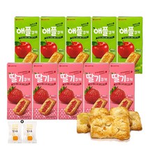 롯데 애플쿠키(230g) 5통+딸기쿠키(230g) 5통(+밀크츄 2개포함), 1set