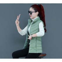 여성 다운 면 조끼 탈착식 후드 민소매 재킷 코트 가을 겨울