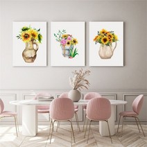 셀러허브 감성 수채화 해바라기 그림 액자 No1 10 캔버스 6호, 5번／6호32x41cm(캔버스액자옆면연장)