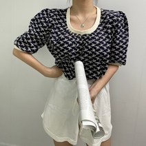 슈잼마켓 / 소매퍼프 펀치 자수 블라우스