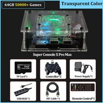 TSINGO Super Console X Pro Max 4K HD TV 비디오 게임 콘솔 PSPPS1N64DC 용 듀얼 시스템 S905X CPU 70000 게임 50 에뮬레이터, 2.64GB wireless white  US