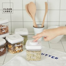 클린라벨 원터치 밀폐용기 진공 사각 소분 플라스틱통, 5. 3200ml