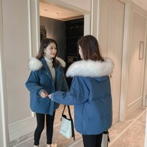 페이스웨어 여성 겨울 숏 따듯한 패딩 야상 자켓 후드 점퍼
