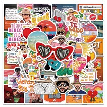 스노우보드스티커 스티커 스키스티커가수 스타 배드 버니 앨범 스티커 10/50/100/팩 기, 01 10PCS