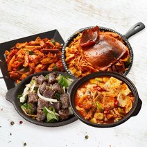 쿡솜씨 밀키트세트 손님초대요리 (들깨백순대볶음 2인분 + 돼지고기두부찌개 2인분 + 통오징어콩나물두루치기 2인분 + 춘천식 철판닭갈비 2인분)