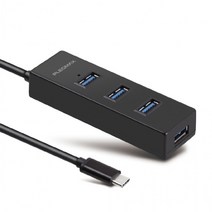플레오맥스 C타입 4포트 허브 USB 3.0/PM-UH1000/흑색, 단품