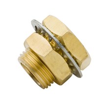 Vis 황동 파이프 피팅 0.6cm(1/4인치) NPT 암 벌크헤드 커플링 앵커 커플러 길이 2.4cm(0.95인치) (1팩)185169, Pack of 1, 1/4