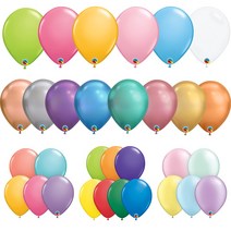 퀄라텍스 고무풍선 28cm 10개입 생일파티 장식, 펄파스텔핑크
