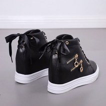 에블 대박걸 eios 뒷태 리본 지퍼달린 6cm 키높이 여성 하이탑 운동화