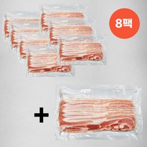 [1+7] 미트아울렛 신선 삼겹살(대패용) 300gx8팩 총 2 400g, 8, 2400g