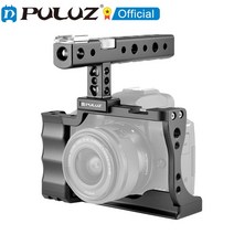 dslr 짐벌 캐논 6dmark2 오막포 puluz 비디오 카메라 케이지 안정 장치 canon eos m50 dslr for sony a6600ilce-6600 카메라 안정, a6600 지구-6600