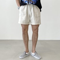 간빠레 남자 멜리븐 스티치 린넨 밴딩 반바지