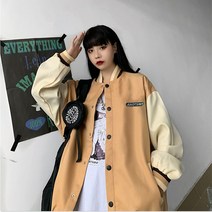 아메리칸 하이웨이스트 야구복 루즈핏 스타일 재킷 여성체크자켓 린넨여성자켓 여성자켓 여성겨울자켓 여자자켓코디 겨울여성자켓