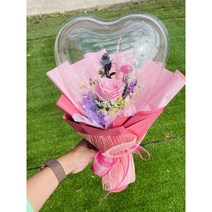 매직하트 20 시들지않는 프리저브드 꽃다발, 분홍(Pink)