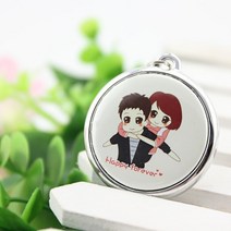 버튼프레스 37mm 미러 버튼 배지 키 체인 블랭크 소재 100 개/패키지, 01 37mm