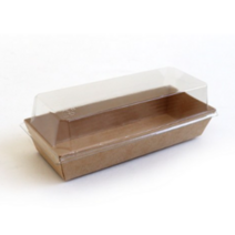 크라프트 무지 핫도그 뚜껑 세트 190x80x35mm (뚜껑높이 35mm), 25개입, 14개