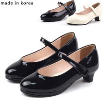 에나멜 가보시 여아 아동 키즈힐구두 벨크로플랫 발표회 콩쿨단화