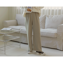 [리리앤코] 골드니 골지 겉기모 밴딩 와이드 팬츠