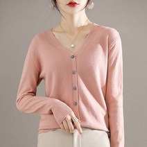여성 브이넥 니트 가디건 6컬러
