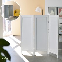 milovhi 접이식 낮은 파티션 3단 침대 공간분리 이동식 우드 파티션 가벽 만들기, 화이트