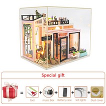 미니어처 아파트 모형 diy 하우스 미니어쳐하우스 diy 하우스 만들기 미니어쳐 오르골 아이엠미니 Diy 미니 인형 집 키트 큰 바다 전망 별장 나무 가구 Roombox 조립 장난, 가족 - k