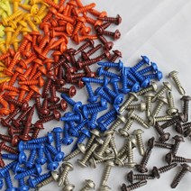 컬러나사 칼라 색깔 양날 철판 피스 스크류 나사못, 레드 (빨간색)