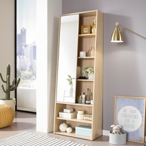 [데코라인] 루틴 전신거울 화장대 틈새 수납장, 색상:아카시아