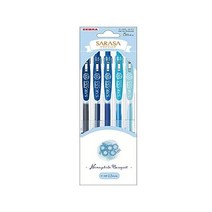 얼룩말 젤 볼펜 사라사 클립 0 5mm 플라워 부케 네모필라 5색 세트 JJ15 NP 5C, ネモフィラ_1 Count (Pack of 1)