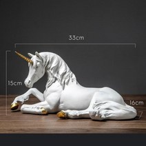 조각상 정원조각상 조형물 정원장식품 vilead nordic resin 화이트 유니콘 말 동상 동물 인형 현대 홈 오피스 장식 거실 요정 정원 장식, b