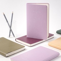 생각보관함 라인 미디움 룰드 가죽 커버 노트, 레드 와인