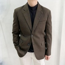 라운지21 남자 클래식 체크 싱글 블레이저 자켓