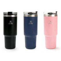 스위스 밀리터리 라떼 텀블러 900ml 진공단열보온보냉, 샤이닝 핑크